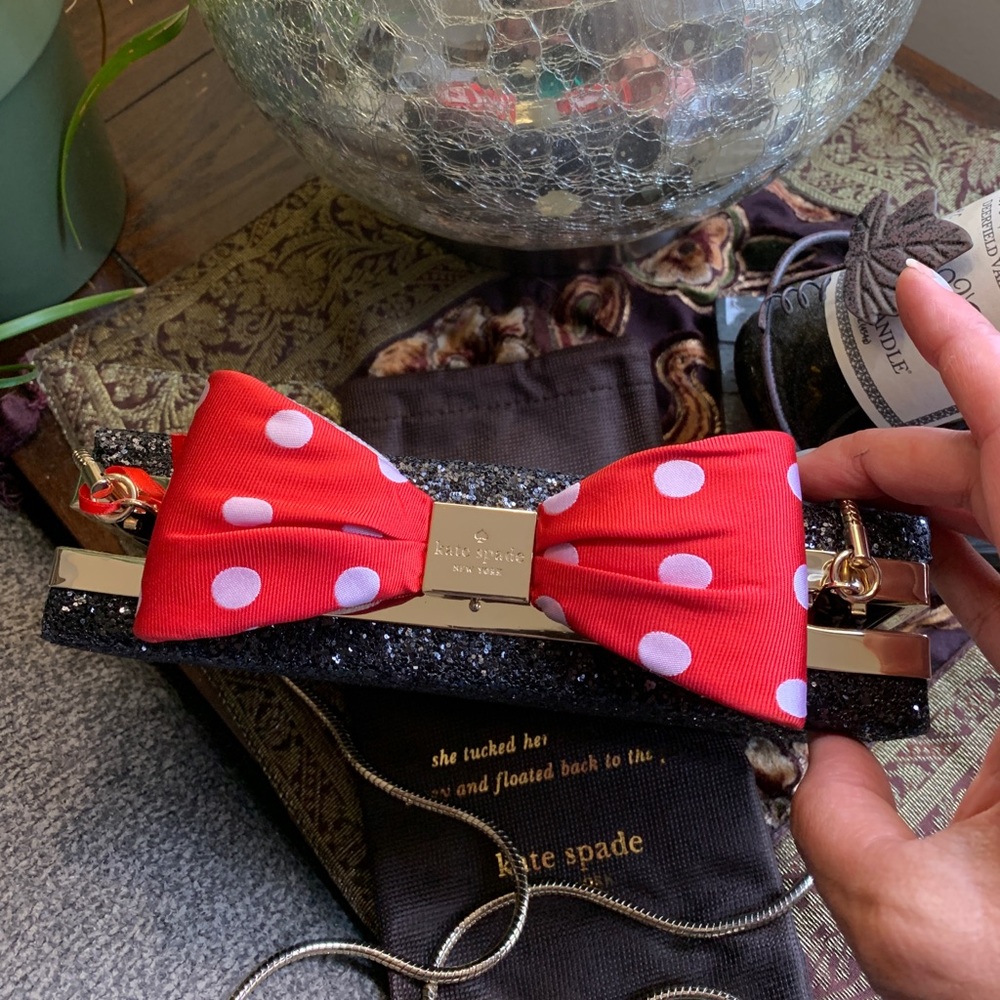RARE🔥Authentic KATE SPADE Minnie Mousse glitter box Crosby - Picture 11 of 16